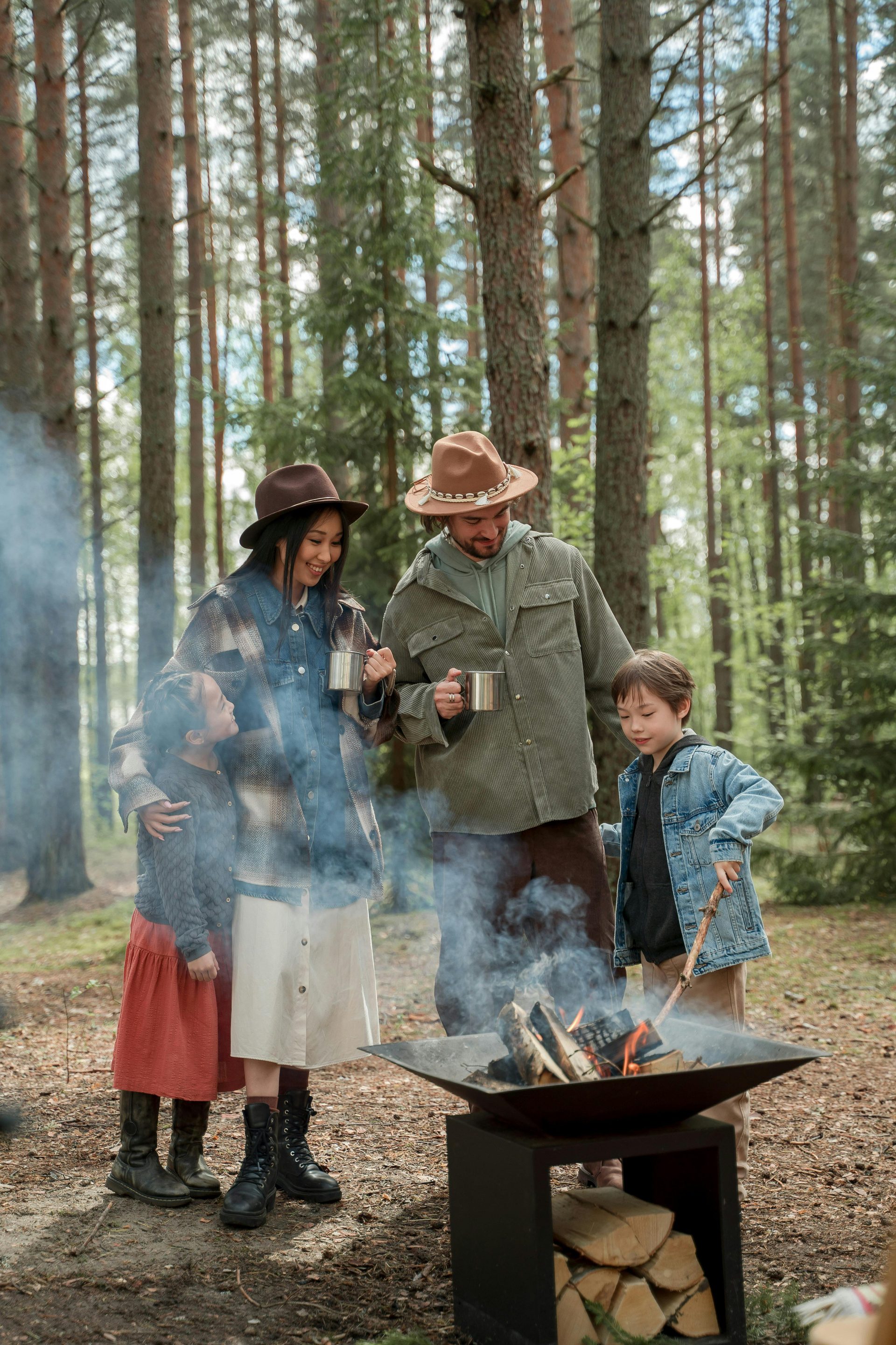 Campfire famille soirée montagne Auron partage convivialité
